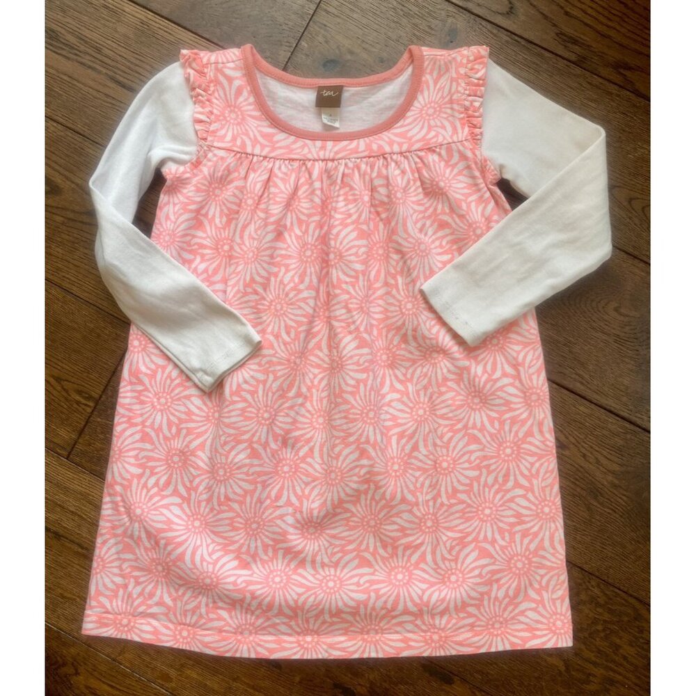 Tea Collection Long Sleeve Bright Pink Dress - Size 4